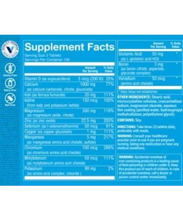 Vitamin Shoppe Multi Minerals with Boron & Vitamin D | Supports Healthy Bones | 300 Tablets - Buy Online on GoSupps.com