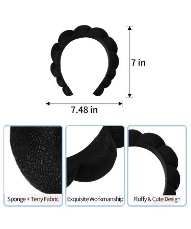 Velvet Spa Headband for Women | Puffy Headband for Skincare, Makeup & Face Mask | Soft and Comfortable - Black - Buy Online on GoSupps.com