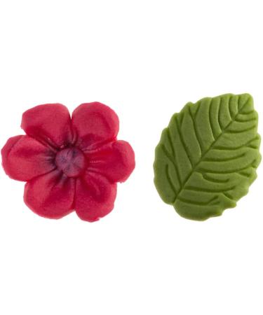 Dekora - Box of 8 Fuchsia Sugar Flowers and 5 Green Leaves - Edible Cake Toppers - Sugar Cake Decoration - Birthday Sugar Cake Decoration - Buy Online on GoSupps.com