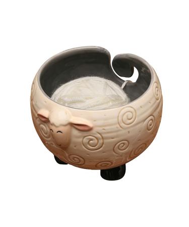 WHAT ON EARTH Yarn Bowl for Crochet Large Sheep Shaped Ceramic Yarn Holder Crochet Bowl Knitting Bowl, 6 Inch Wide x 4 Inch High - Buy Online on GoSupps.com