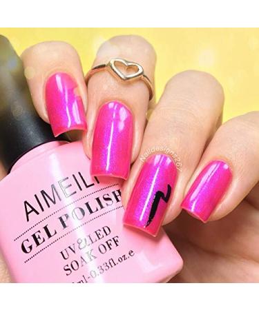 AIMEILI Hot Pink Gel Nail Polish - Tutti Fruiti (002) 10ml | Soak Off U V LED - Buy Online on GoSupps.com
