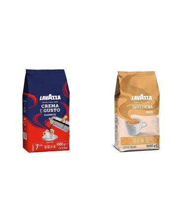 Lavazza Crema e Gusto Classico & Caff Crema Dolce Whole Bean Classico Bundle with Decaffeinato Coffee Beans