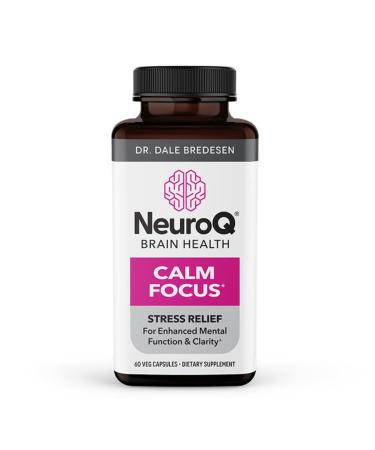LifeSeasons NeuroQ Calm Focus Capsules - Stress Relief Supplement - Supports Mental Function & Relaxation - Sensoril Ashwagandha Magnesium GABA L-Theanine Andean Cocoa & Kava Kava - 60 Capsules