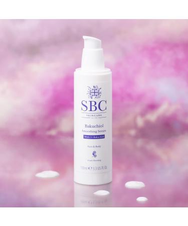 SBC Skincare Bakuchiol Smoothing Serum 100ml Anti-Ageing Face and Body Serum with Hyaluronic Acid and Rosehip Oil Gentle Vegan Friendly Retinol Alternative - Buy Online on GoSupps.com