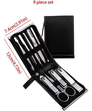 Nail Clipper Set 9-piece Set Of High Carbon Steel Nail Clippers Set Portable Manicure Set Decoration Foot Care Beauty Set Nail Care With Portable Holster Nail Clipper Kit (Color : Blue2) - Buy Online on GoSupps.com