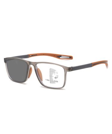 Photochromic Multifocus Reading Glasses Anti Blue Light computer Readers TR90 Flexible Sports Style Sunglasses(Couleur:Orange Grandeur:1.0x)