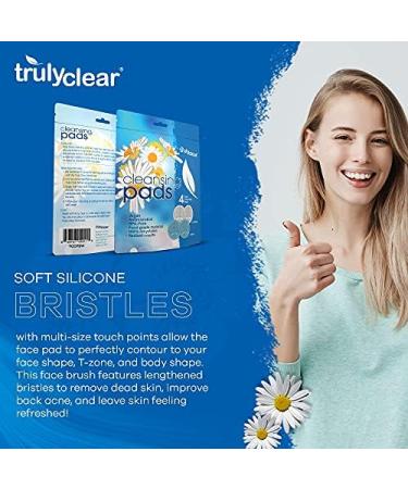 Silicone Facial Scrubber - Gentle Exfoliator for Sensitive Skin | Cleansing Brush with Soft Bristles - 4 Pack (2 Blue 2 White) - Removes Blackheads & Whiteheads - Buy Online on GoSupps.com