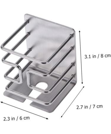 Stobaza Self-Adhesive Wall Razor Holder - Stainless Steel Electric Shaver Holder for Bathroom - 6x7cm Silver - Buy Online on GoSupps.com