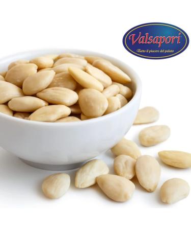  HOME LINE Valsapori - RAW ALMONDS Scalded and peeled - 100g envelope - Origin: Sicily | Raw Italian almond unroasted - Whole peeled almond Dried fruit snack Rich in fiber and vitamins - Buy Online on GoSupps.com