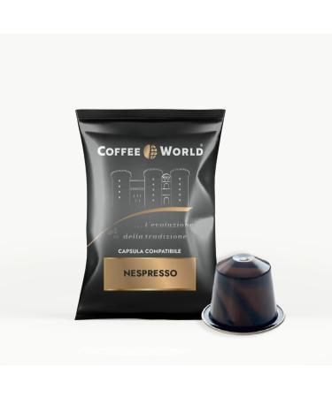 Coffee World COFFEE WORLD 75 coffee capsules compatible with NESPRESSO * coffee machines intense and decisive (1 pack of 75 capsules 5.5 g)