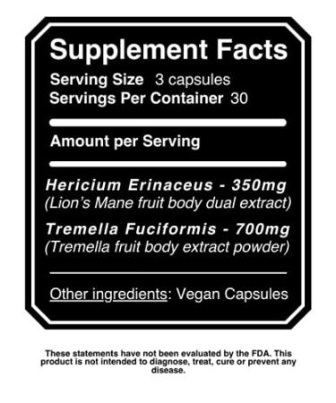 Lion's Mane & Tremella Mushroom Men's Skin Care Acne Supplement: Cognition + Skin CLARITY - Heal your Skin from WITHIN! (Vegan) - Buy Online on GoSupps.com