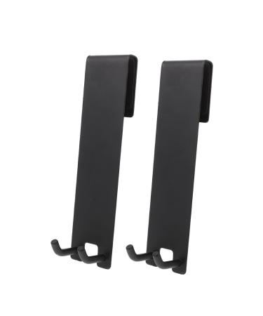 KITANDOVE 2pcs No Punching Hook Clothes Rack Bathrobe Towel Shower Door Hook Storage Hooks Stainless Steel 18X4.2CM Black2