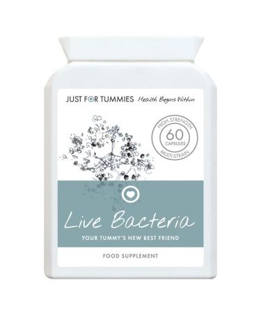 Live Bacteria Probiotics | 60 Capsules | Just For Tummies | Vegetarian | Vegan | Gluten-Free