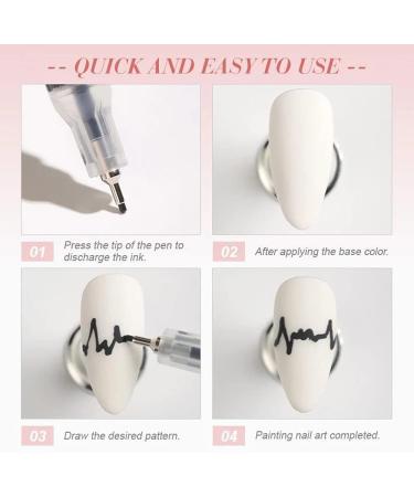 Waterproof Nail Art Drawing Pen - Gel Liner for 3D Nail Designs | DIY Nail Art Graffiti Painting Tool - Buy Online on GoSupps.com