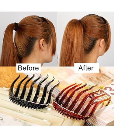 2-Pack Hair Styling Accessories - Bump It Up Combs & Donut Pads for Women & Girls (Black & Coffee) - Perfect Braid & Ponytail Maker - Buy Online on GoSupps.com