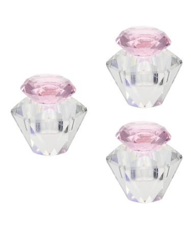 FRCOLOR Glass Nail Dish monomer bowl diamond Bowl bowl White Glass Dappen Dish 5.5x5.5cmx3pcs Pinkx3pcs