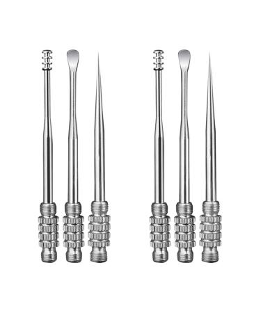 Healifty 6 pcs ear cleaning spoon Stainless Steel Toothpicks Ear Wax Picking Tool Stainless Steel Ear 1