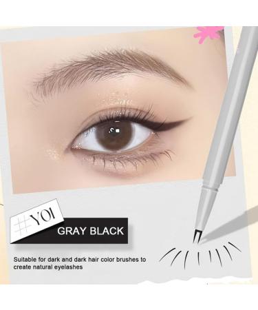 pohdhk Double Tip Lower Eyelash Pencil Upgraded 3D Waterproof 2 Tip Eyelash Pen Eye Liner Liquid Eyeliner for Natural Eye Makeup (Black) - Buy Online on GoSupps.com