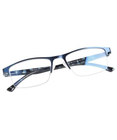 FONHCOO Half-rim reading glasses men half-rim glasses women reading aid for seniors visual aid with blue light filter half-rim glasses blue 1.75 x