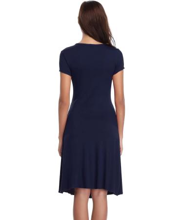 Irdcomps Women's Breastfeeding Nightdress Maternity Nursing Nightgown - Casual Navy Blue - Buy Online on GoSupps.com