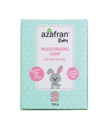 Azafran Organics Baby Soap Bar, 3.52 Ounce Mild Bar, Made with Natural Olive and Oil Coconut Oil, Moisturizing Baby's Sensitive Skin-Hair, Contain No Synthetic Chemicals
