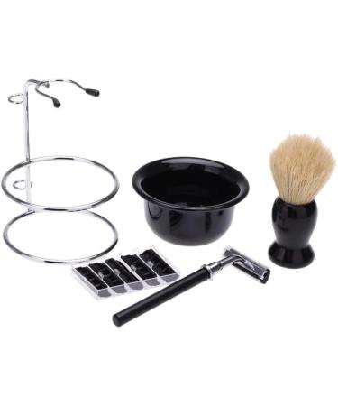 Buy Lefeda Simply Men's Razor Brush Set - Professional Beard Grooming Kit with Shell Stand & Holder | 9.7x14.5cm Silver - Perfect Mustache & Shaving Tool - Buy Online on GoSupps.com