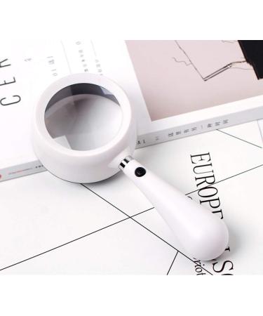 XENITE Magnifying Glass High-Definition Magnifying Glass 20 Times Handheld Light with LED Lights High-time Maintenance Identification Elderly Students Children Reading Magnifying Glass (Color : WH M - Buy Online on GoSupps.com