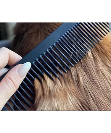 Chicago Pet Comb - Large Size for Long or Thick Fur - Gentle and Smooth - Made in USA - Dogs and Cats - Carbon Fiber - Graphite Black - Buy Online on GoSupps.com
