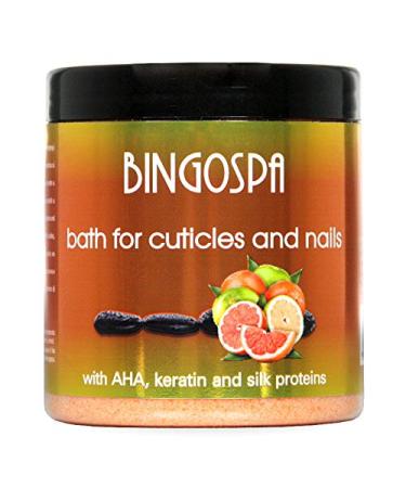 BINGOSPA bath for cuticles and nails with AHA keratin and silk proteins for manicure 300 g