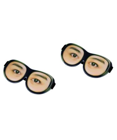 GLEAVI 2pcs Funny Eyeshade 3D Sleeping Eyeshade Sleep Masks Funny Eye Masks for Sleeping 3D Eye Eyeshade Eye Printing Eyeshade Glasses Eyeshade Sleeping Helper Travel to Sleep Airplane 1 Count (Pack of 1) As Shownx2pcs