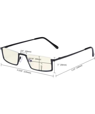 Eyekeper Blue Light Filter Reading Glasses - UV420 Protection Semicircular Design +2.50 Magnification Metallic Blue-Gray Frame - Buy Online on GoSupps.com