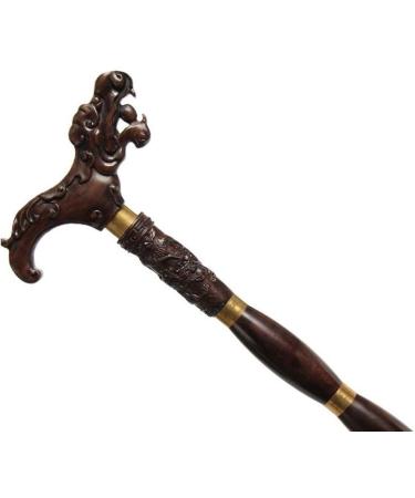 BJH Walking Stick Wooden Artificial Carving with Non-Slip Feet Rodcane for Men and Women Interesting - Buy Online on GoSupps.com