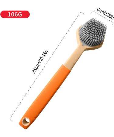 Dish Wash Brush with Handle - Dish Brush Kitchen Scrub Brush - Dish Scrubber Silicone Soft Bristles Scrub Brush Comfortable Grip Brushes for Kitchen Sink Pans Pots Skillet Cleaning Dtt - Buy Online on GoSupps.com