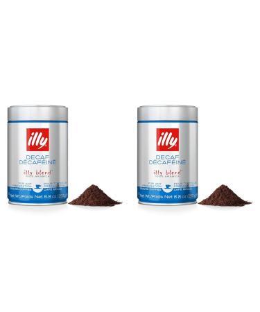 illy Coffee Decaffeinated Ground Coffee Medium Roast 100% Arabica Coffee 250g (Pack of 2)