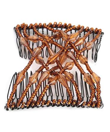 Elastic hair feasts hair clip pearl hair clip stretchy double clip for women stretchy clip double diy hair styling tool (05 #)