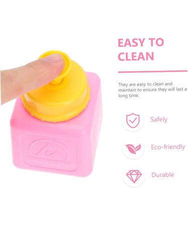 Housoutil 1pc Squeeze Bottle Refillable Nail Polish Bottle Refillable Empty Pump Bottle Push down Dispenser Large Pump Bottle Dispenser Shampoo Pink Plastic Abs Air Pressure Bottle Take Away 10x5.3cm Pink - Buy Online on GoSupps.com