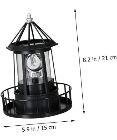 2pcs Solar Rotating Light Outdoor Lighthouse Exterior Solar Powered Lights Retro Decor Towers Statue Lights Rotating Landscape Light Solar Lighthouse Yard Solar Lighthouse Lantern (Black) - Buy Online on GoSupps.com
