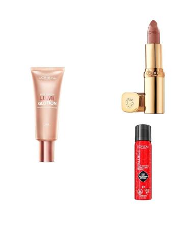 L'Oreal Paris Makeup Kit LE DEFILE MUST-HAVES Colour Riche Lipstick Fairest Nude True Match Lumi Glotion - 903 Infallible Setting Spray