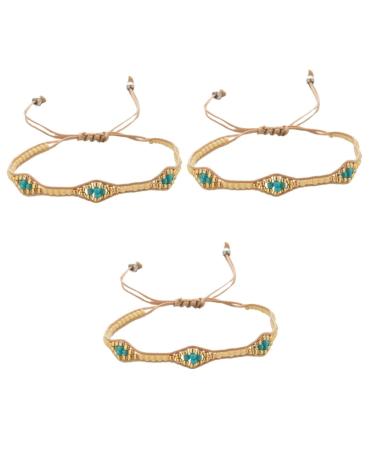 SOIMISS 2 pcs Colorful Bead Bracelet Vintage Braided Bracelet Cords Bracelets braided bracelets bracelet for women adjustable bracelets for women Colorful Chain Vintage Bracelet wristband 25x1cmx3pcs Coffeex3pcs