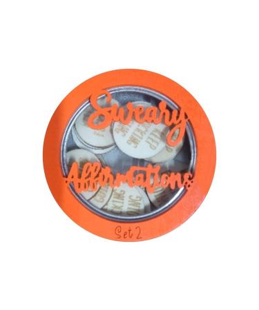 BOWTONG Mini Sweary Affirmation Discs A Jar 22 Sweary Affirmations Swear Inspirational Affirmations Fu And Quotes Discs Orange