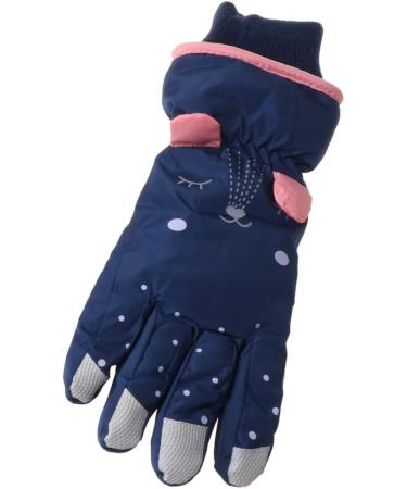 Buy Yunso Waterproof Children Ski Gloves - Winter Thermal Windproof Snow Gloves with Cartoon Ears for Skiing & Snowboarding - Blue Color - Buy Online on GoSupps.com
