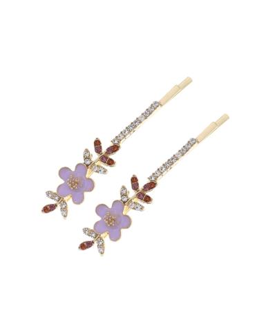 Beatifufu 1 Pair Rhinestone Flower Hair Clip Hair Accessories Rhinestone Barrettes Hair Clips for Decorative Hairpins Bobby Pin Hair Barrettes Rhinestone Hair Clips