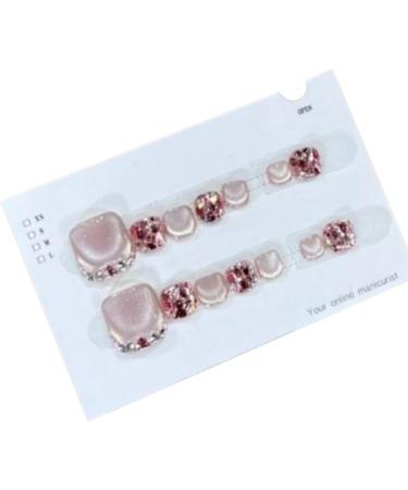 Toenails Glitter - Glitter Toenails | Sparkling Cat's Eye Glossy Fake Toe Nails Fake Toe Nails for Summer for Women Girls - Buy Online on GoSupps.com