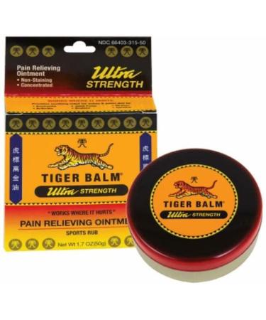 Tiger Balm Ultra Strength Sports Rub Ointment - 1.7 oz | Pain Relief for Athletes - Buy Online on GoSupps.com