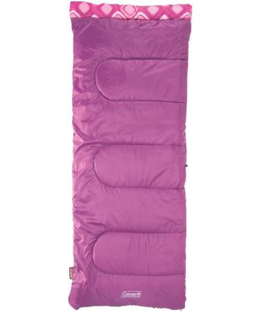Coleman Kids 45F Sleeping Bag - Lightweight, Warm & Comfortable Camping Bag for Kids up to 5ft 5in - Machine Washable Pink Design - Buy Online on GoSupps.com