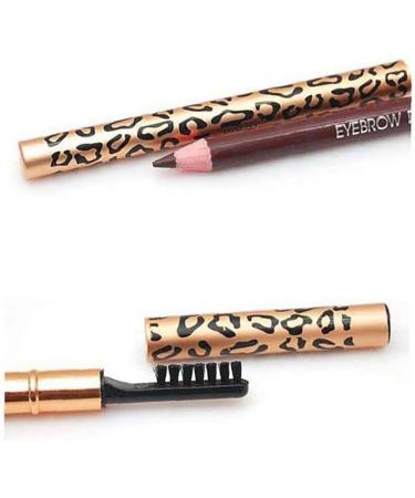 1pc Waterproof Eyebrow Pencil Double Sided Eyebrow Pencil With Brush Leopard Eyebrow Pen Smudge-proof Eye Makeup Comestic For Girl (3 Dark Brown) - Buy Online on GoSupps.com