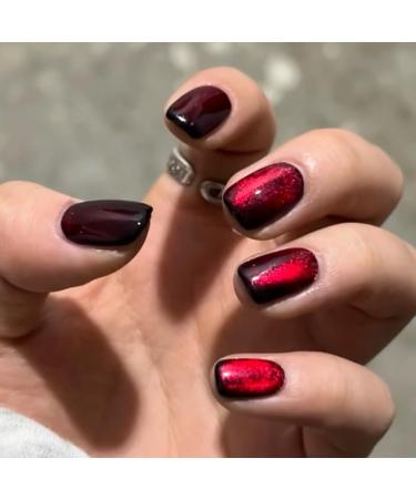 12ml Dark Red & Burgundy Cat Eye Magnetic Gel Polish - B06 | Long-Lasting & Vibrant Color for Nail Art | International Shipping - Buy Online on GoSupps.com