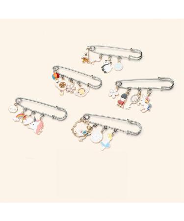 LiQunSweet 10 Pcs Iron 3-Hole Metal Brooch Safety Pins - Platinum 52mm (2 Inch) for Garment and Jewelry Making - Buy Online on GoSupps.com