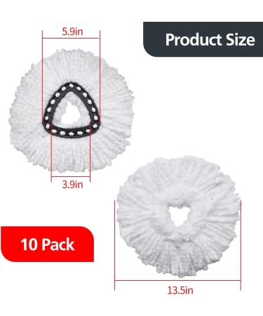 6 Pack Microfiber Spin Mop Replacement Heads - Easy Cleaning, Super Absorbent - Buy Online on GoSupps.com