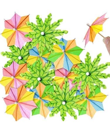 100 Pieces Handmade Umbrella Picks Cocktail Umbrella Picks Green Tropical Coconut Palm Tree Paper Umbrellas Cocktail Parasol Picks Cupcake Toppers Picks for Tropical (Coconut Tree Octagon Style) - Buy Online on GoSupps.com